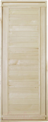 Деревянная дверь для бани КомфортПром 190x80 /10016005 (глухая, осина)
