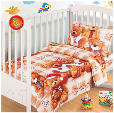 Комплект постельный для малышей Milanika Детство Мишутки