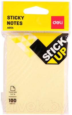 Блок для записей Deli А00452 (100л, желтый)