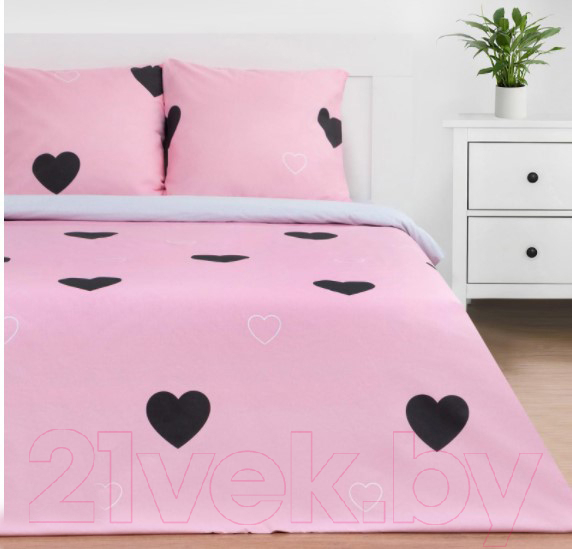Комплект постельного белья Этель Pink Heart 1.5 / 5424337