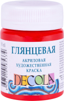 Акриловая краска Decola Красная глянцевая / 2928331 (50мл) -