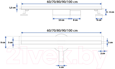 Изображение товара Трап для душа PEA Neo Slim Pro 60 / CB600-70-68 (черный)