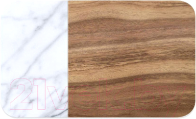 Коврик под миску Tarhong Acacia Wood/Carrara / TPMMT0200PMA (коричневый/белый)
