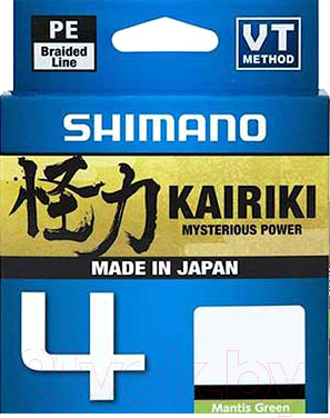 Леска плетеная Shimano Kairiki 4 PE 0.315мм / LDM54TE5031515G (150м, зеленый)