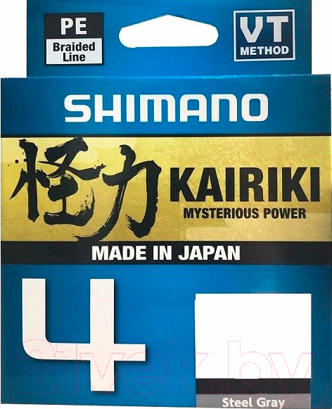 Леска плетеная Shimano Kairiki 4 PE 0.19мм / LDM54TE1819015S (150м, серый)