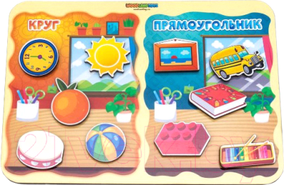

Развивающая игрушка WoodLand Toys, Сортер. Какая разница Круг-прямоугольник / 117210