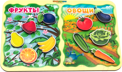 

Развивающая игрушка WoodLand Toys, Сортер. Какая разница Фрукты-овощи / 117203