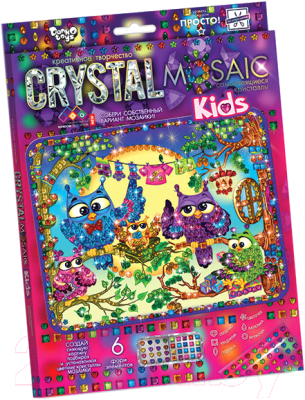 Набор алмазной вышивки Danko Toys Crystal Mosaic Kids Совы / CRMk-01-10