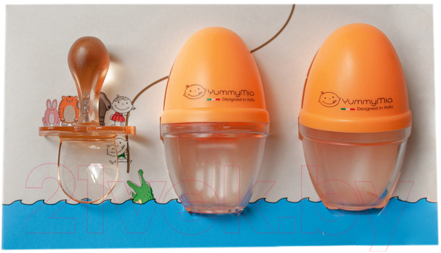 Набор детских столовых приборов YummyMia Мишка / B1 (оранжевый)