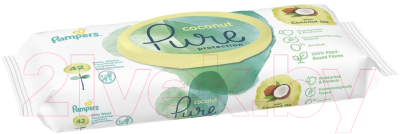 Влажные салфетки детские Pampers Pure Protection Coconut (42шт)