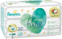 Влажные салфетки детские Pampers Pure Protection Coconut (3x42шт) - 