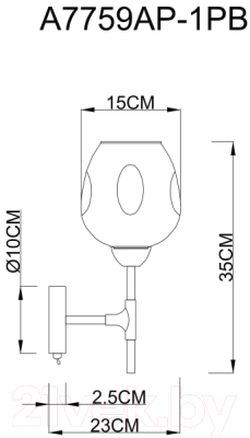 Бра Arte Lamp Yuka Smoky A7759AP-1PB