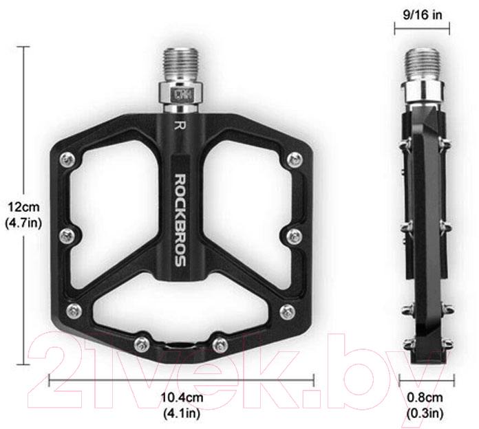 Комплект педалей для велосипеда RockBros K203-BK