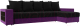 Диван угловой Лига Диванов Дубай 88 правый / 105795 (микровельвет, черный/фиолетовый) - 