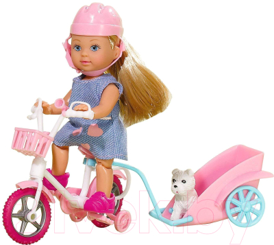 Кукла с аксессуарами Simba Эви на велосипеде с собачкой / 105730783
