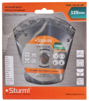 Пильный диск Sturm! 9020-125-22-24T