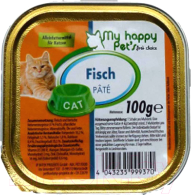 Влажный корм для кошек My Happy Pets С лососем (100г)