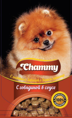 Влажный корм для собак Chammy С говядиной (85г)