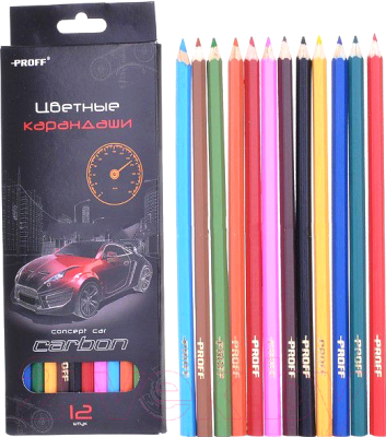 Набор цветных карандашей PROFF Carbon FF17-BCL12