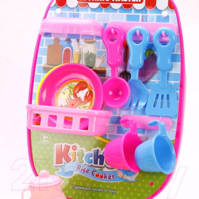 Детская кухня Наша игрушка Плита с набором посуды продуктов / 3807
