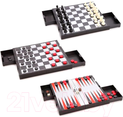 

Набор игр Наша игрушка, Шахматы, шашки, нарды 3 в 1 / 3704C