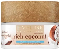 Крем для лица Eveline Cosmetics Rich Сoconut Увлажняющий для всех типов кожи (50мл) - 