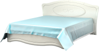 Двуспальная кровать Премиум Жемчужина 160 (белый/дуб шервуд) - 