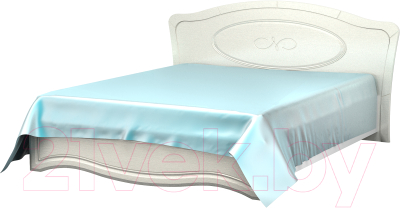 Двуспальная кровать Премиум Жемчужина 160 (белый/дуб шервуд)