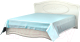 Полуторная кровать Премиум Жемчужина 140x200 (белый/дуб шервуд) - 