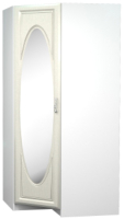 Шкаф Премиум Жемчужина угловой с зеркалом (белый/дуб шервуд) - 