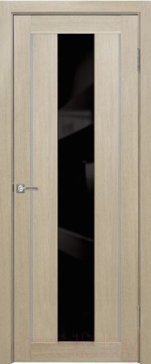 Дверь межкомнатная Portas S25 80x200 (лиственница крем/стекло черный лак)