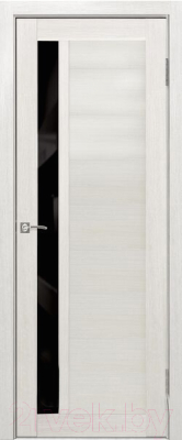 Дверь межкомнатная Portas S28 80х200 (французский дуб/стекло черный лак)