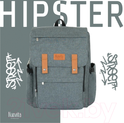 Рюкзак Nuovita CapCap Hipster (серый)