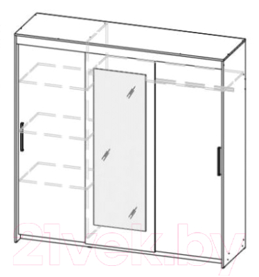Шкаф-купе SV-мебель Арис 1 Д 2.0x2.2 (ясень анкор светлый/ясень анкор светлый)