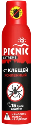 Спрей от насекомых PICNIC Extreme от клещей (150мл)