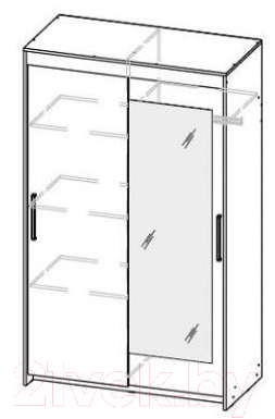 Шкаф-купе SV-мебель Арис 1 Д 1.5x2.0 (дуб венге/ясень анкор светлый)