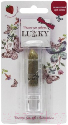

Помада для губ детская Lukky, С блестками с ароматом клубники / Т15385