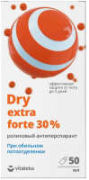 Антиперспирант шариковый VITATEKA Dry Extra Forte от обильного потоотделения 30% (50мл) - 
