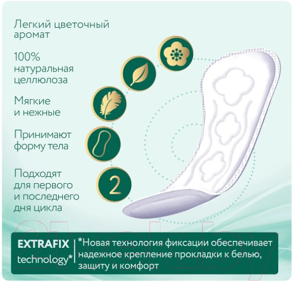 Прокладки ежедневные Ola! Silk Sense Daily Deo Бархатная роза (60шт) — фото 4