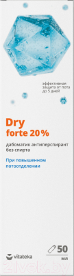 Антиперспирант-дабоматик VITATEKA Dry Forte без спирта при повышенной потливости 20% (50мл)