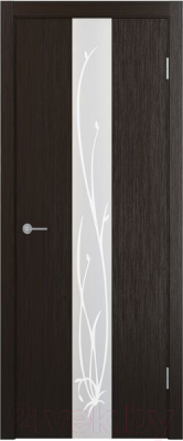 Дверь межкомнатная Stark ST13 ДО 80x200 (венге/зеркало матовое с рисунком)