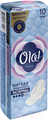 Изображение товара Прокладки гигиенические Ola! Classic Wings Normal Мягкая поверхность (10шт)