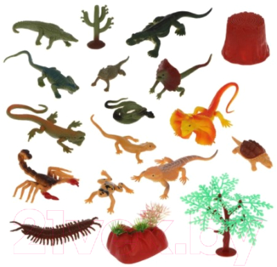Набор фигурок игровых Наша игрушка Рептилии и насекомые / 9618-59