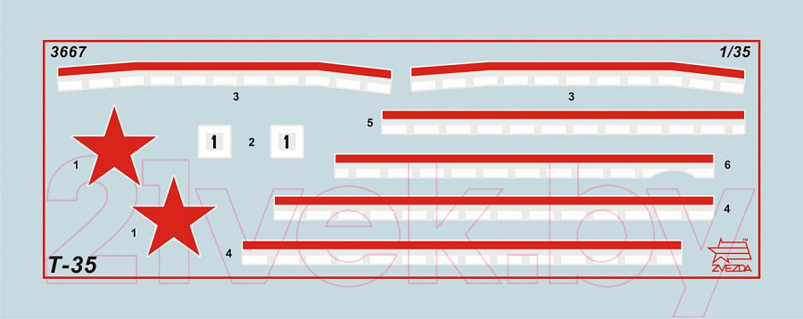 Сборная модель Звезда Советский тяжелый танк Т-35 / 3667