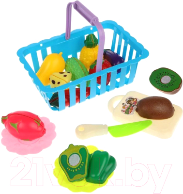 Набор игрушечных продуктов Наша игрушка Для резки в корзинке / CY-049