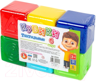 

Развивающая игрушка Десятое королевство, Кубики тактильные / 02324