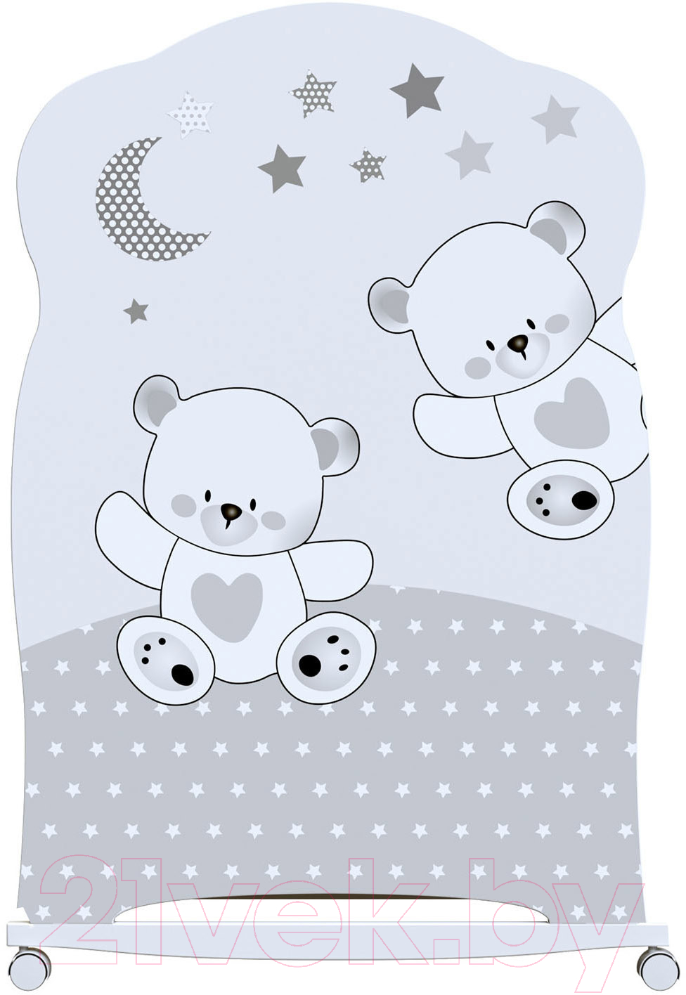 Детская кроватка VDK Funny Bears колесо-качалка (белый)