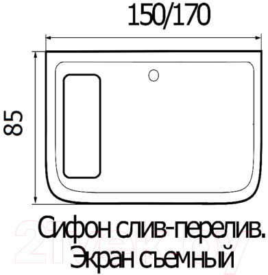 Ванна акриловая Wemor 150/85/55 S