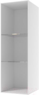 Шкаф навесной SV-мебель Соло Д со стеклом (белый/белый глянец)