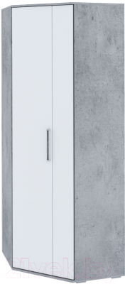 Шкаф SV-мебель Грей Д угловой (цемент светлый/белый)